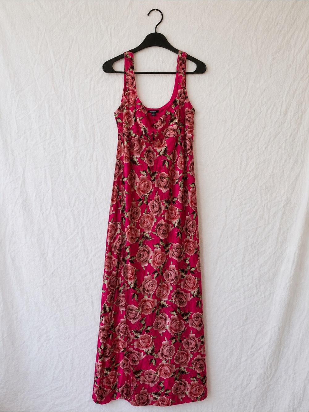Wild Fable Floral Maxi Dress Womens XL Pink Rose Print Silk Sleeveless NWT